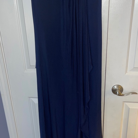 JS Boutique V-Neck Embellished Pleated Surplice Long dress - Picture 8 of 9